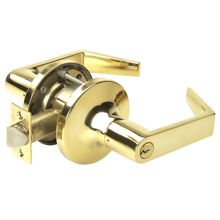 Yale Grade 1 Entry Cylindrical Lock, Augusta Lever, Conventional Cylinder, Bright Brass Fnsh, Non-handed AU5407LN 605